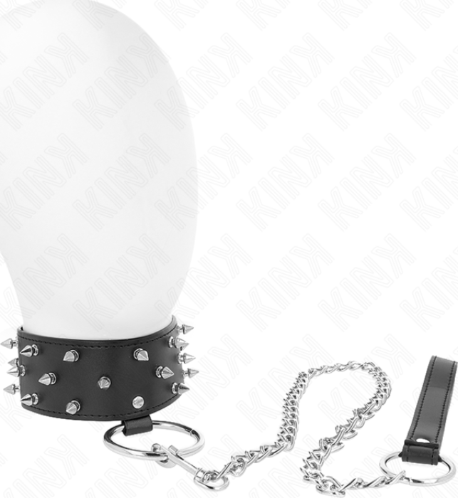 KINK Collar with Leash - Adjustable Leather Style