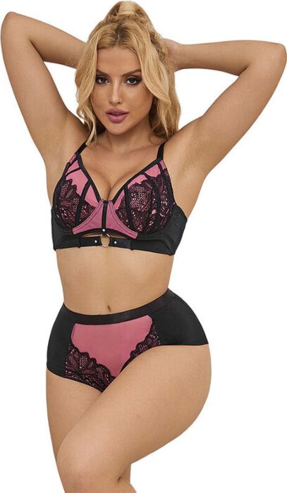 Lingerie Set Sublime 955571 Pink Mesh Zipper Lingerie Set Sublime 955571 Pink Mesh Zipper
