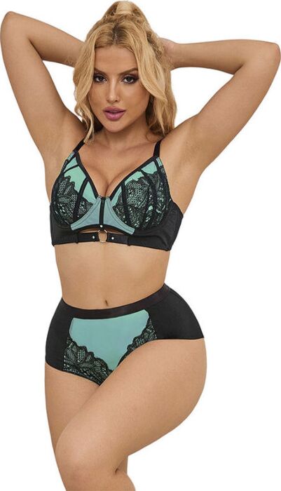 Lingerie Set SUBBLIME 955557 Green Mesh Zipper