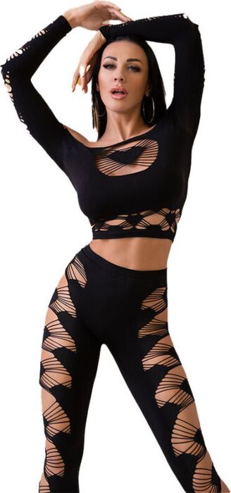 Chilirose Top & Leggings Set | Elegant Black Design