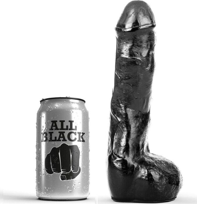 ALL BLACK Realistic Anal Dildo 20cm