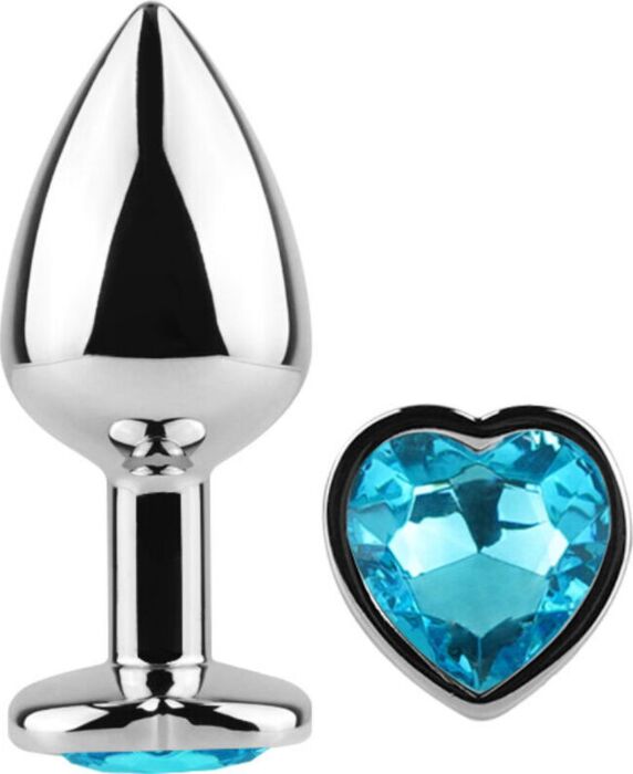 Blue Heart - Metal Anal Plug 7 cm