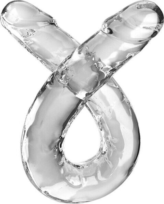 Double Dildo King Cock Clear 46cm - Sensational Pleasure