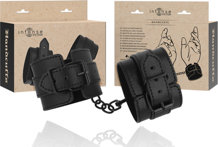 Vegan Leather Handcuffs by INTENSE FETISH Vegan Leather Handcuffs by INTENSE FETISH