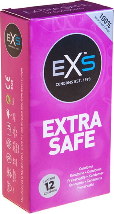 Exs extra safe - preservativo natural - 12 pack Exs extra safe - preservativo natural - 12 pack