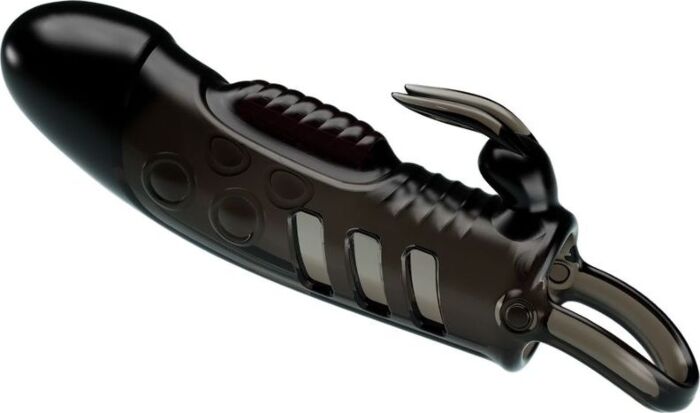 Penis Sleeve Rabbit Black: Wild Sensation Penis Sleeve Rabbit Black: Wild Sensation