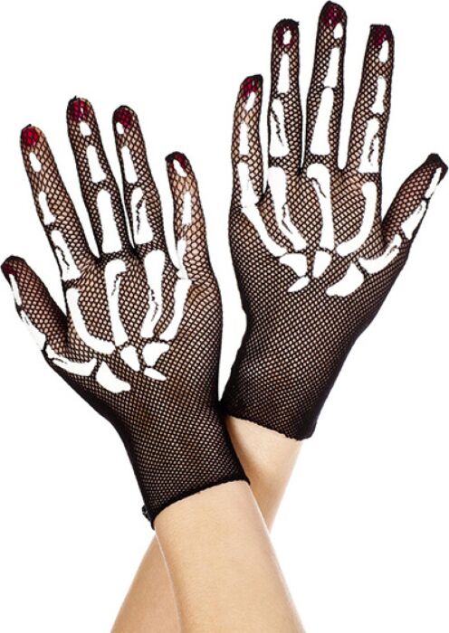 GUANTES NEGRO CON DIB ESQUELETO GUANTES NEGRO CON DIB ESQUELETO