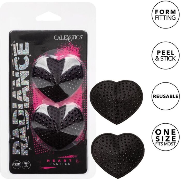 Heart Gem Nipple Covers Glam - Black