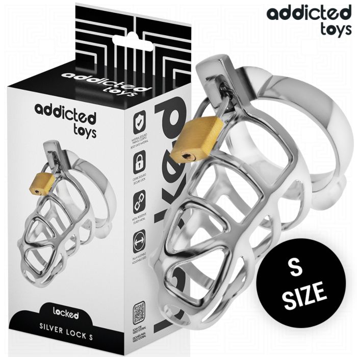 Penis Cage Addicted Toys Silver Lock Elegant Design