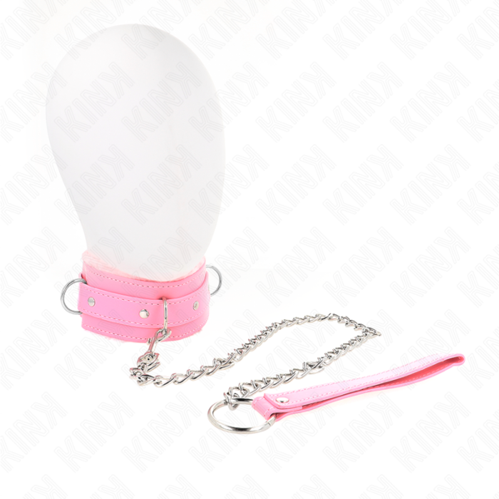 KINK - COLLAR WITH LEASH 65 CM WITH RESTRICTIONS PINK 36-42 CM X 5.5 CM KINK - COLLAR WITH LEASH 65 CM WITH RESTRICTIONS PINK 36-42 CM X 5.5 CM