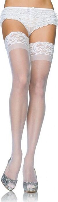 Leg avenue medias blanco con encaje autoadhesivas Leg avenue medias blanco con encaje autoadhesivas