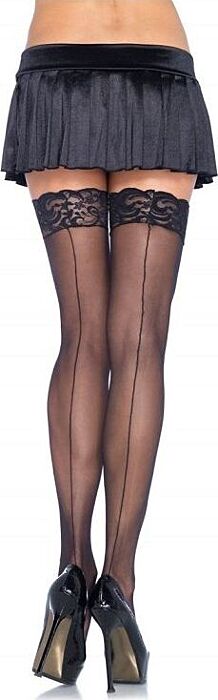 Leg avenue medias con costura y encaje en la parte superior Leg avenue medias con costura y encaje en la parte superior