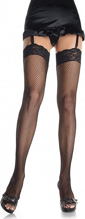 Leg avenue medias de red pequeña con encaje plus