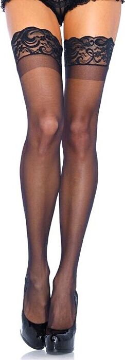 Leg avenue medias negras con encaje autoadhesivas talla plus Leg avenue medias negras con encaje autoadhesivas talla plus