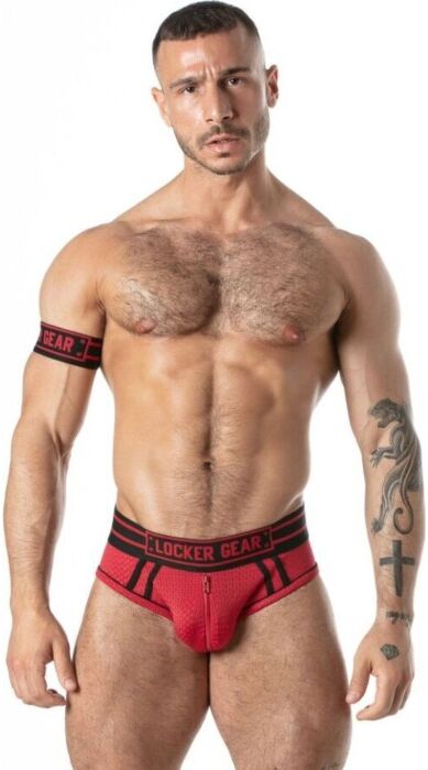 LOCKER GEAR Sport Mesh Jock Brief Red S