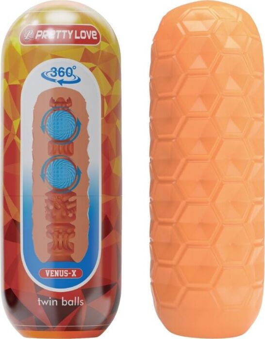 Masturbator Pretty Love Twin Balls Orange Masturbator Pretty Love Twin Balls Orange