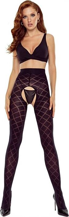 Crotchless Tights Passion TIOPEN 025 Black Elegance