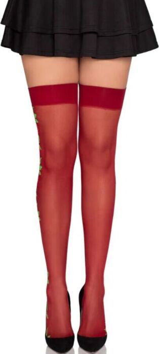 Leg Avenue Stockings 1957 Red Floral Lingerie Leg Avenue Stockings 1957 Red Floral Lingerie