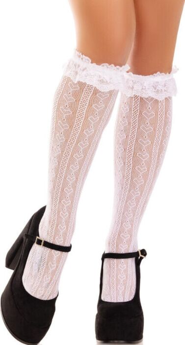 Leg Avenue knee-high socks with lace ruffle Leg Avenue knee-high socks with lace ruffle