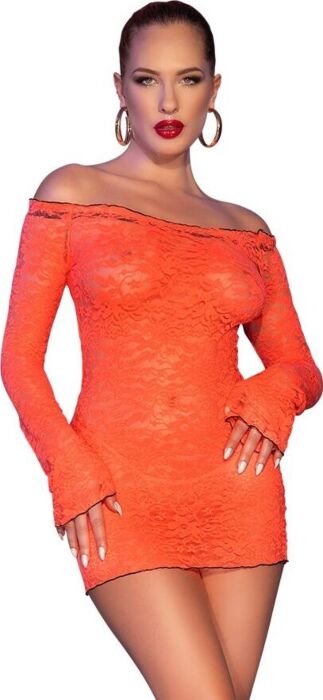 Mini Dress Chilirose CR 4859 Orange Off-Shoulder