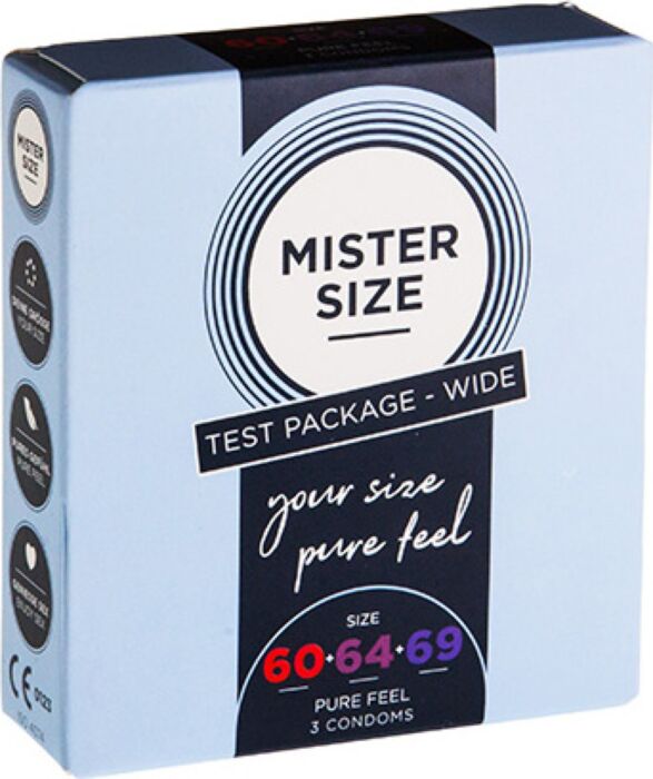 Mister Size - Pure Sensation Condoms 60, 64, 69 mm 3 Pack - Tester