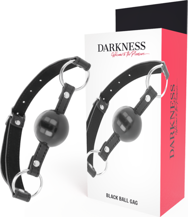 Bondage Gag Darkness Black Ball for Advanced Play Bondage Gag Darkness Black Ball for Advanced Play