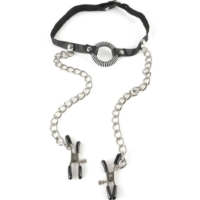 Gag with Nipple Clamps by Fetish Fantasy Series