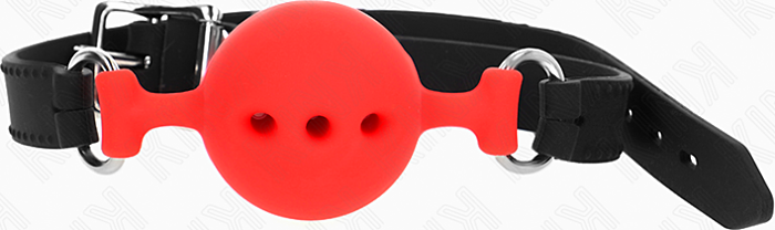 Ball Gag KINK Red Silicone Adjustable M 55x2cm