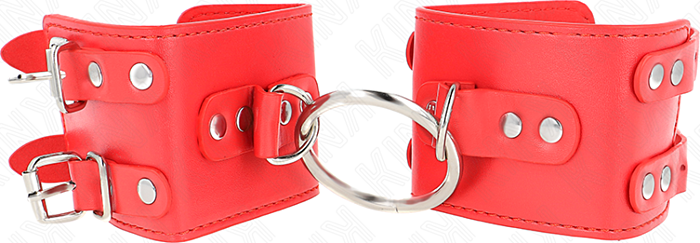 KINK Wrist Restraint Adjustable Red Metal Cuffs