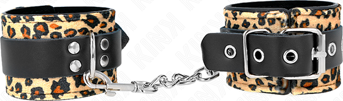 BDSM Restraints KINK Adjustable Leopard Cuffs