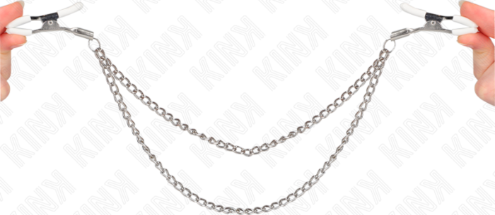 Nipple Clamps KINK Double Chain Silver 23cm Nipple Clamps KINK Double Chain Silver 23cm
