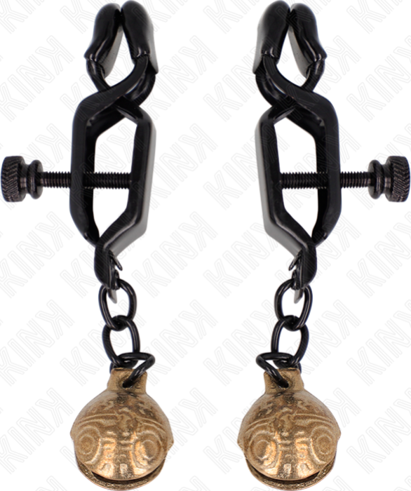 Nipple Clamps KINK Unique Black Design with Bells Nipple Clamps KINK Unique Black Design with Bells