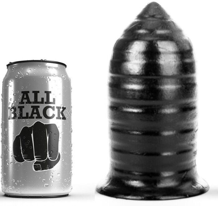 ALL BLACK Anal Plug 16 cm Ribbed