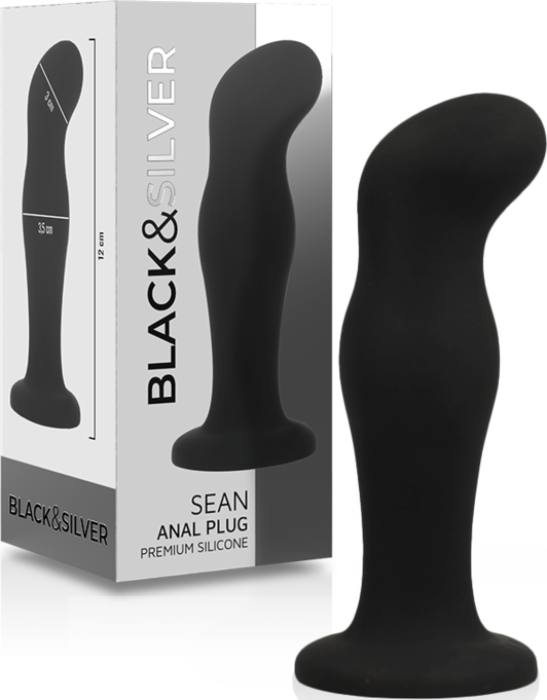 BLACK&SILVER SEAN Anal Plug Velvet‑touch Silicone BLACK&SILVER SEAN Anal Plug Velvet‑touch Silicone