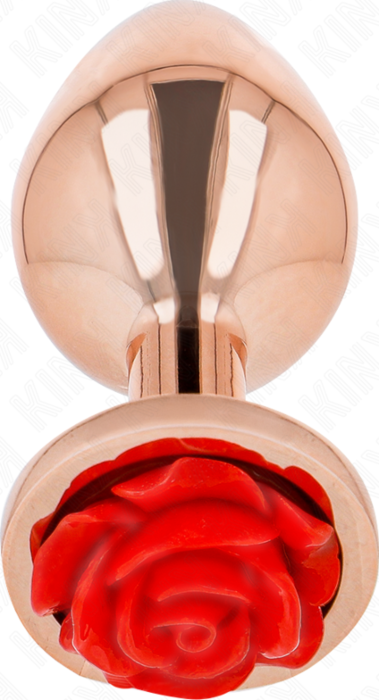 Anal Plug KINK Rose Gold Red Rose Design