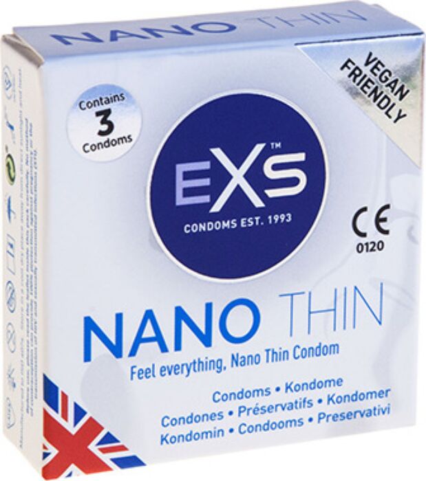 Exs Nano Thin 3's condoms — ultra-thin fit