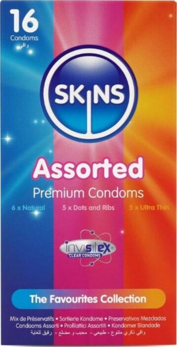 Skins Premium Condoms Assorted Pack 16 - Variety Fun