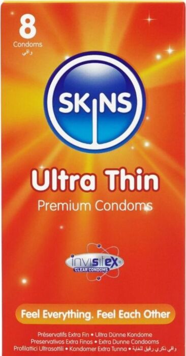 Condoms Skins Ultra Thin Pack 8 - Ultra Sensitivity