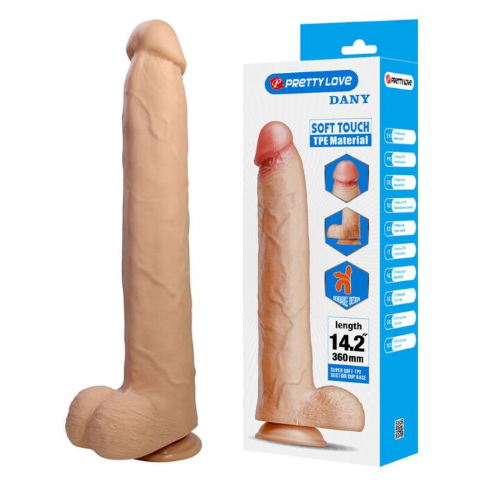 PRETTY LOVE - DANY FLEXIBLE REALISTIC DILDO WITH SUCTION CUP 36 CM -Ø- 5.6 CM PRETTY LOVE - DANY FLEXIBLE REALISTIC DILDO WITH SUCTION CUP 36 CM -Ø- 5.6 CM
