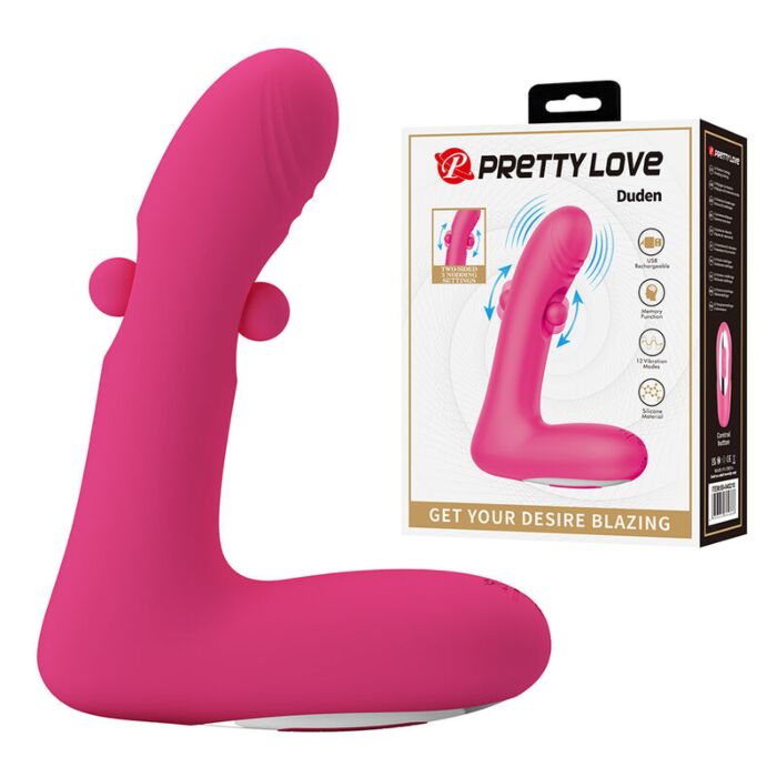 PRETTY LOVE - DUDEN RECHARGEABLE SILICONE VIBRATOR 12 VIBRATION MODES AND 3 ROCKING MODES PINK PRETTY LOVE - DUDEN RECHARGEABLE SILICONE VIBRATOR 12 VIBRATION MODES AND 3 ROCKING MODES PINK