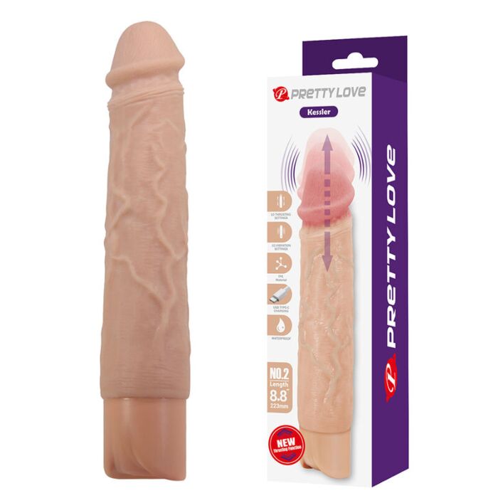 PRETTY LOVE - KESSLER REALISTIC VIBRATING DILDO WITH 10 VIBRATION MODES AND 10 THROWS, 22 CM NATURAL PRETTY LOVE - KESSLER REALISTIC VIBRATING DILDO WITH 10 VIBRATION MODES AND 10 THROWS, 22 CM NATURAL