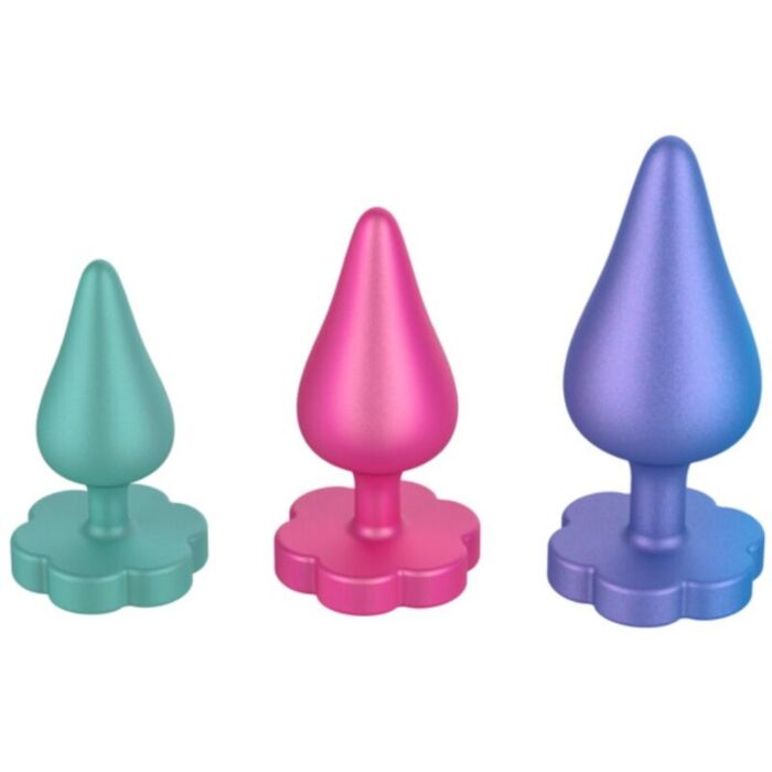 ROMP - LUSTER ANAL TRAINING KIT S/M/L WITH FLOWER-SHAPED BASE ROMP - LUSTER ANAL TRAINING KIT S/M/L WITH FLOWER-SHAPED BASE