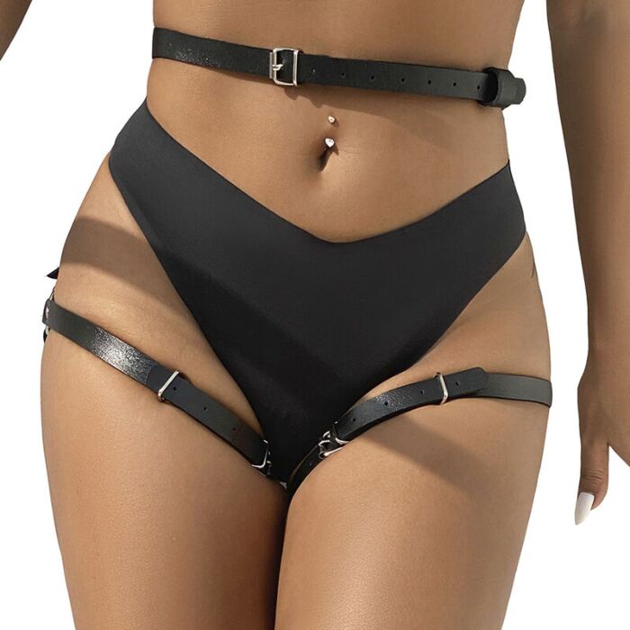 SUBBLIME - LEATHER WAIST AND LEG HARNESS BLACK ONE SIZE SUBBLIME - LEATHER WAIST AND LEG HARNESS BLACK ONE SIZE