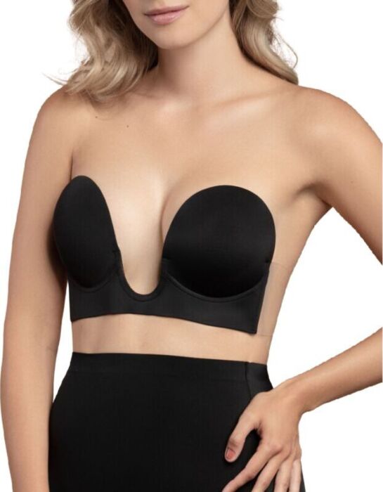U Bra Bye Bra Black E Cup Strapless Lift