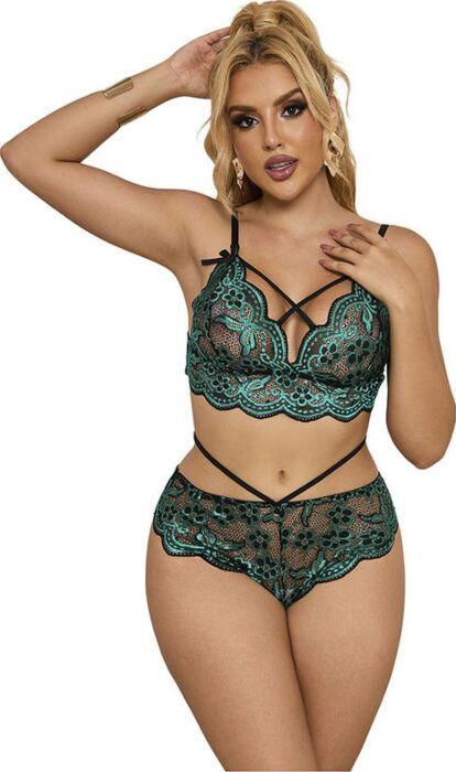Lingerie Sublime SUBBLIME 954086 Green Lace Set