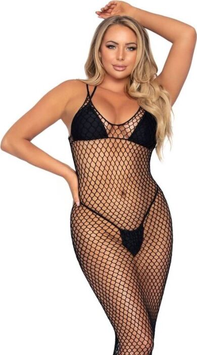 Maxi Dress Leg Avenue Open Back Black Sensual