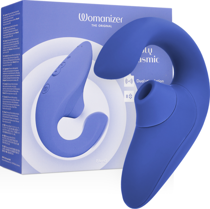 Rabbit Vibrator Womanizer Blend Blue Pleasure Air Rabbit Vibrator Womanizer Blend Blue Pleasure Air