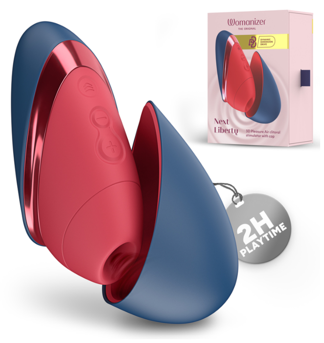 WOMANIZER NEXT LIBERTY 3D Pleasure Air Clitoral Stimulator Blue/Red