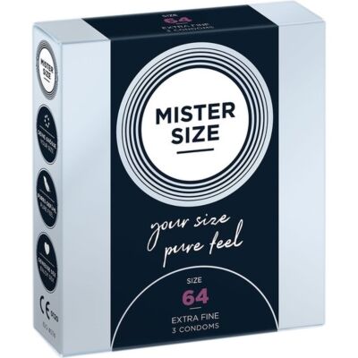 Mister size 64 (3 pack) - preservativos natural , latex