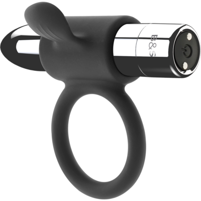Vibrator Black&Silver Cameron Rechargeable Ring